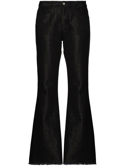Marques' Almeida Coated Bootcut Jeans In Black
