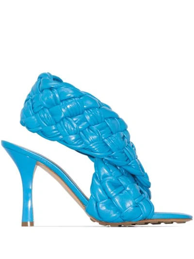 Bottega Veneta Bv Board 90 Woven Leather Sandals In Blue