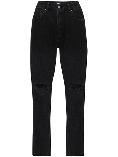 Paige Sarah Distressed Knee Jeans In Black