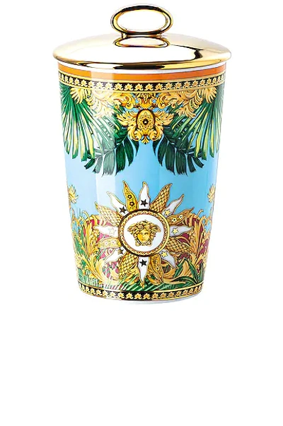 Versace Jungle Animalier Votive With Lid In Blue