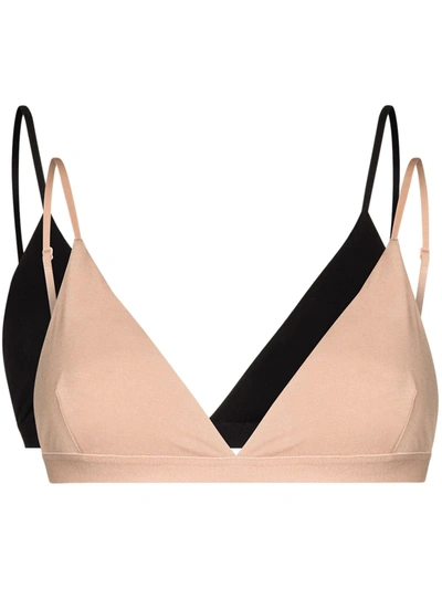 Baserange Mississippi Triangle Bralette Set In Schwarz