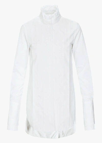 Ellery Pleated Front Shirt In White