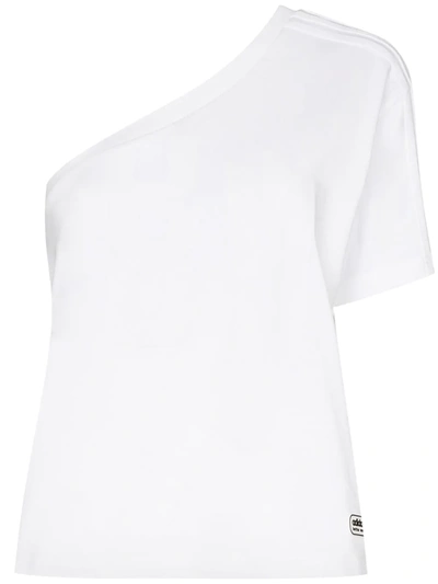Adidas X Lotta Volkova X Lotta Volkova Ringer One-shoulder T-shirt In White