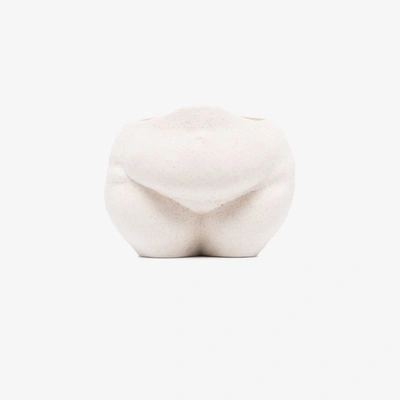 Anissa Kermiche Neutral Popotelée Earthenware Pot In White