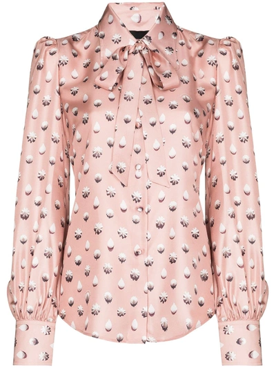 The Marc Jacobs Icing Print Silk Blouse In Pink