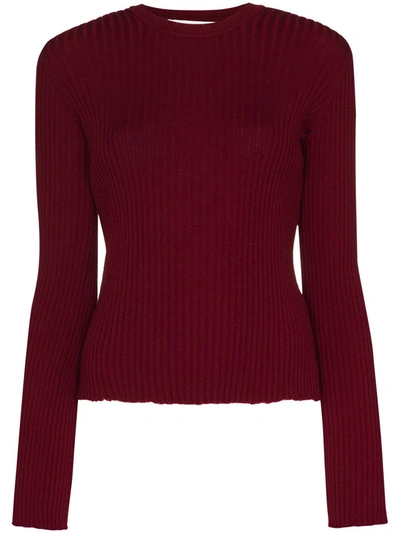 Marques' Almeida Ribbed Merino Wool Jumper In Red