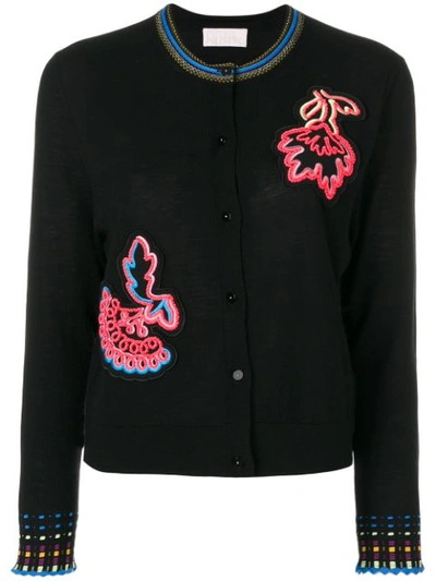 Peter Pilotto Chenille Sweater With Floral Appliqu&eacute;, Black