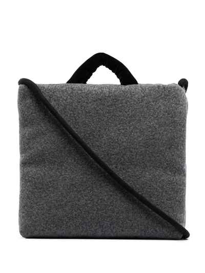 Kassl Editions Rope Medium Wool-blend Felt Cross-body Bag In Grey