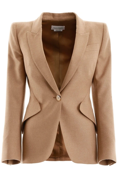 Alexander Mcqueen Camel Wool Blazer