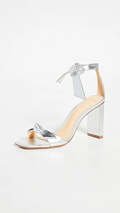 Alexandre Birman Clarita Square Pillar Sandals 85mm In Silver