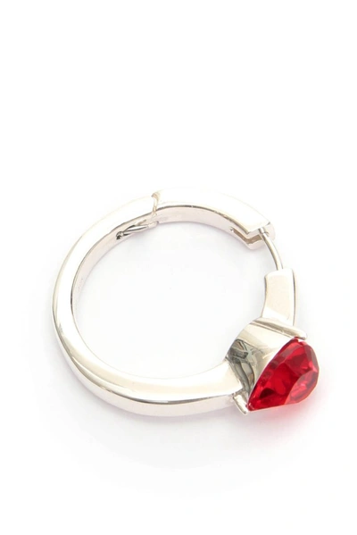 Ambush Heart Solitaire Earring In Silver,red