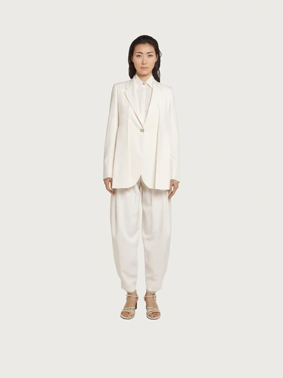 Ferragamo Silk Jacket In White