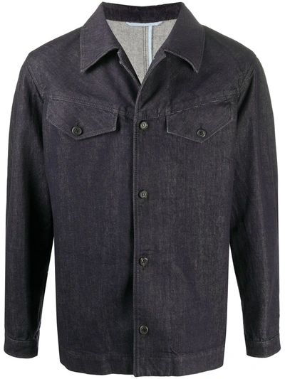 Ferragamo Dark Wash Denim Jacket In Blue