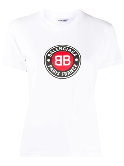 Balenciaga T-shirt With Logo Print In White