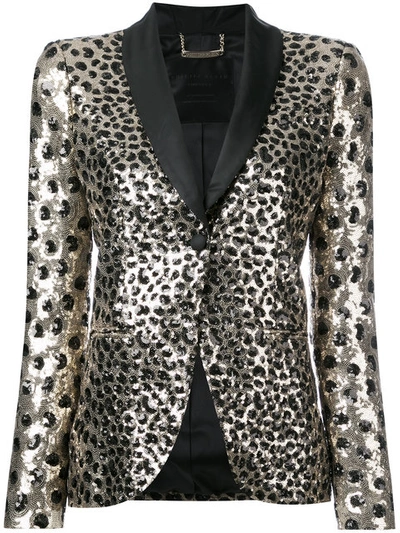Philipp Plein Leopard Print Jacket In Black