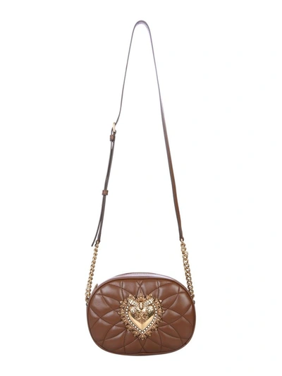 Dolce & Gabbana Devotion Camera Bag In Brown