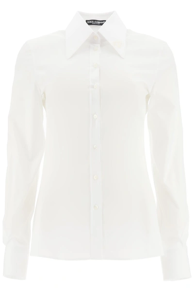 Dolce & Gabbana Cotton Shirt Dg Embroidery In Variante Abbinata