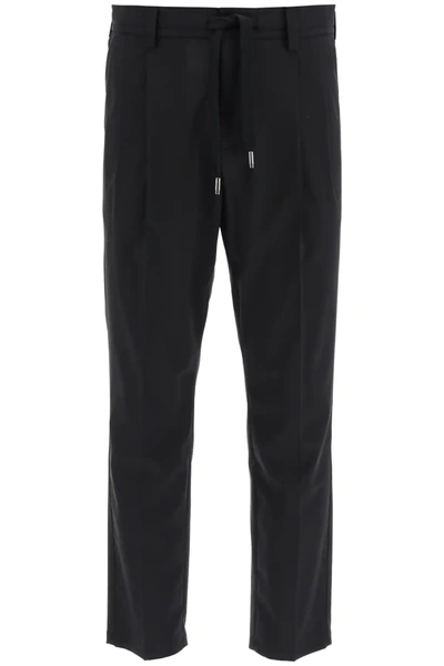 Dolce & Gabbana Stretch Wool Jogger Pants In Black