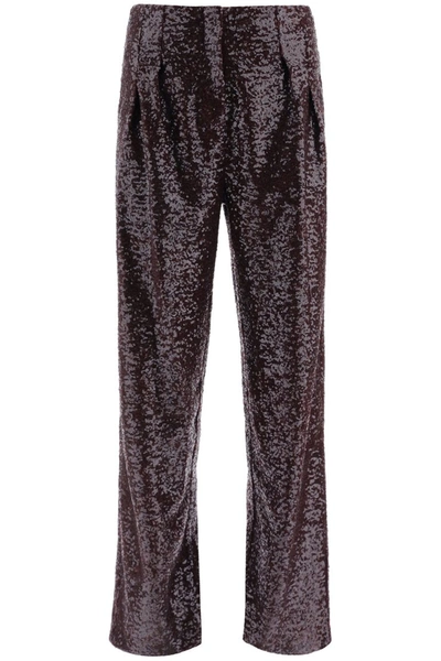 In The Mood For Love Clyde Sequined Pants In Plum