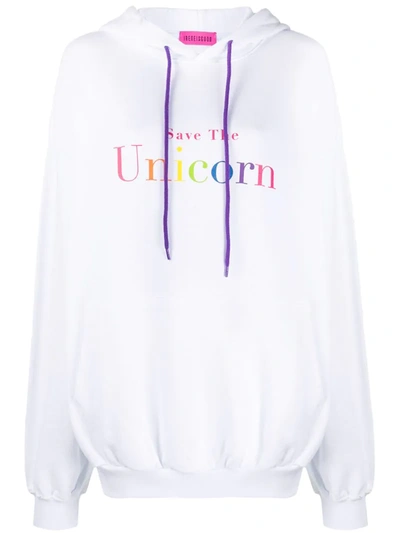 Ireneisgood Unicorn Cotton Sweatshirt Hoodie In White