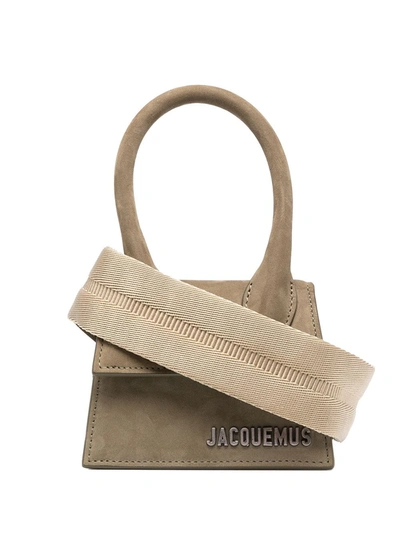 Jacquemus Chiquito Homme Suede Mini Bag In Grey