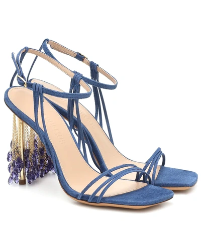 Jacquemus Les Sandales Lavandes Suede Sandals In Blue,light Blue