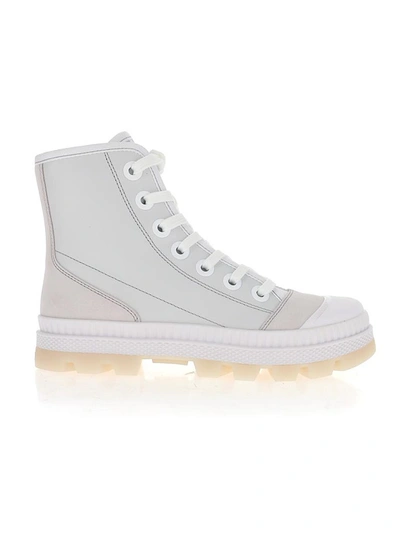 Jimmy Choo White Leather Hi Top Sneakers