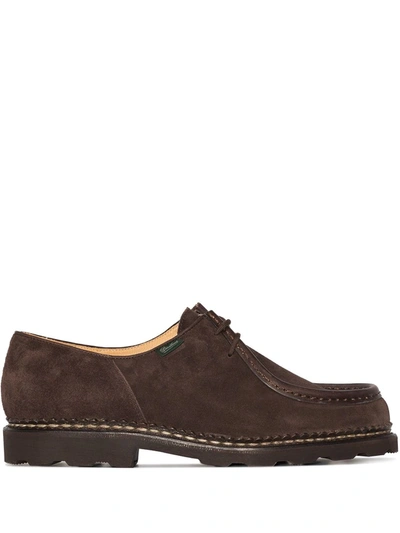Paraboot Michael Suede Lace-up Shoes In Brown