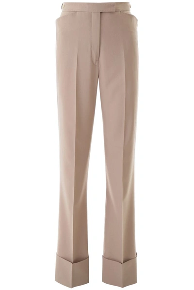 Lemaire Wide Leg Trousers In Beige,grey