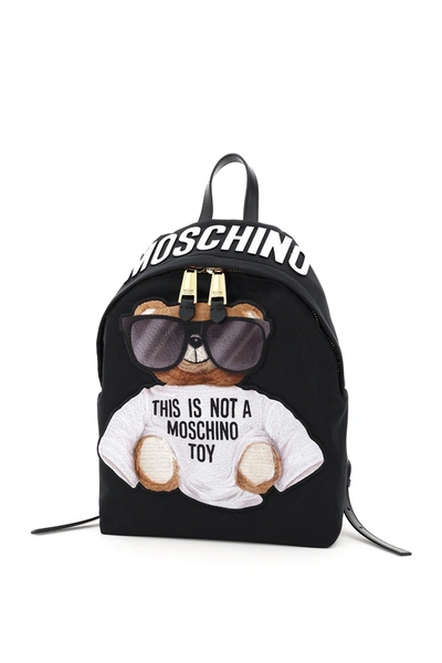 Moschino Teddy Bear Sunglasses Backpack In Fantasia Nero