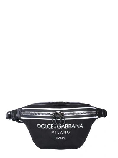 Dolce & Gabbana Nylon Belt Bag In Black