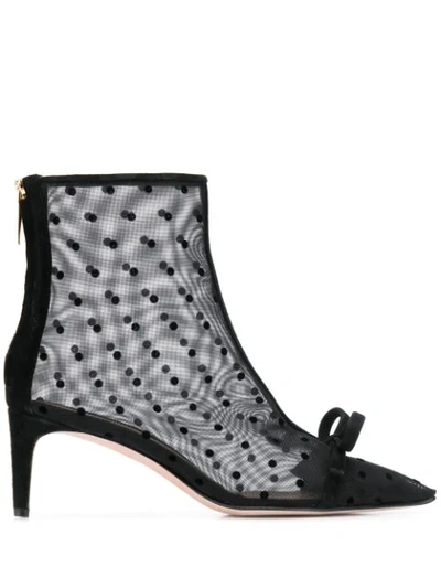 Red Valentino Red(v) Bow Detail Boots In Black