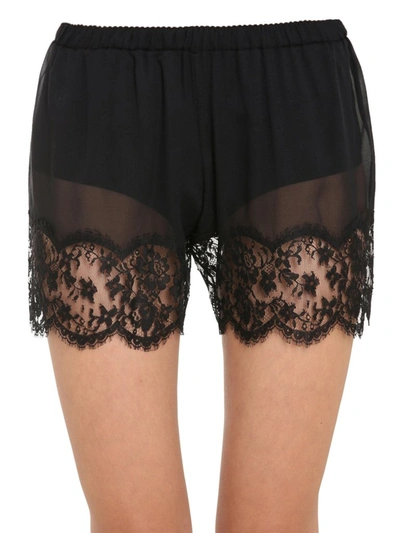 Dolce & Gabbana Silk Lingerie Shorts In Black
