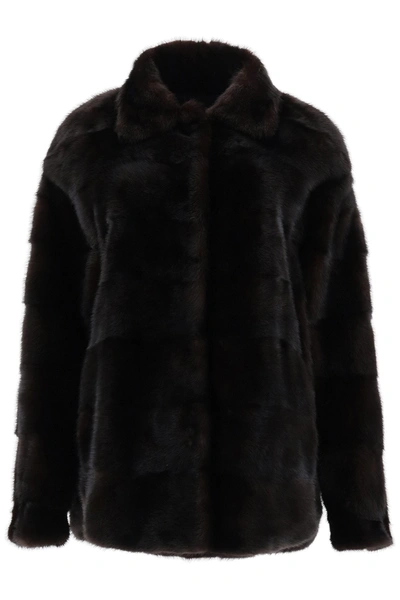Simonetta Ravizza Reversible Mink Fur Jacket In Nero