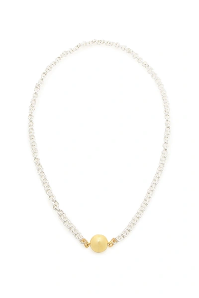 Timeless Pearly Chain Necklace With Magnetic Clasp In Silver Gold