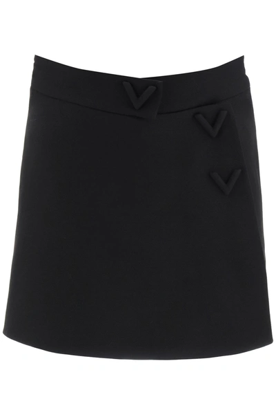 Valentino Couture V Crepe Shorts In Nero