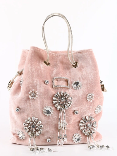 Roger Vivier Viv' Pocket Soirée Pendant Mini Bag In Pink