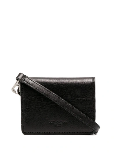 Dolce & Gabbana Black Leather Wallet With Shoulder Strap