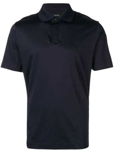 Z Zegna Polo In Blue Cotton