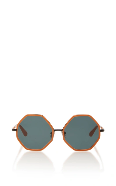 Rosie Assoulin Large Octagon Sunglasses In Orange