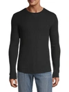 Vince Long Sleeve Waffle Knit Tee In Black