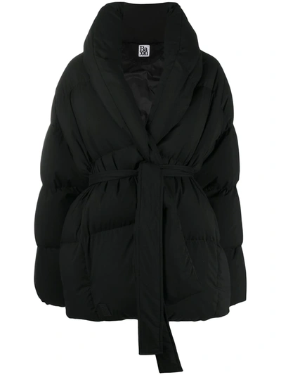 Bacon Belted Feather Down Coat In Black