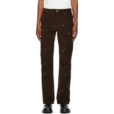 Phipps Star Embroidered Corduroy Trousers In Brown