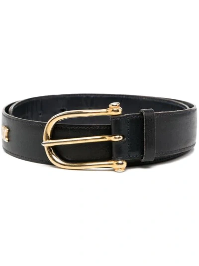 Pre-owned Celine  Studded Buckle Belt In Blue