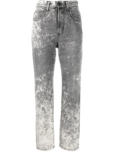 Palm Angels Bleached-effect Boyfriend Jeans In Grey