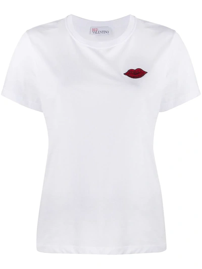 Red Valentino Logo-patch Short-sleeve T-shirt In White