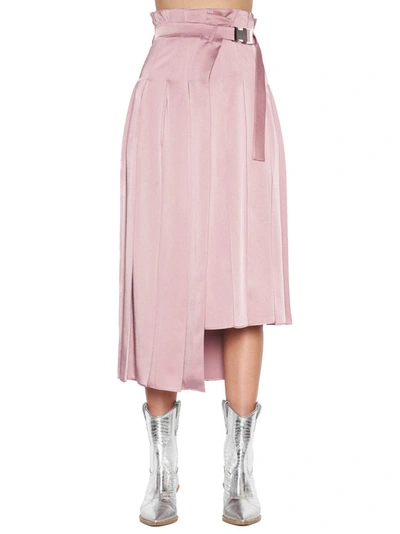 Fendi Belted Asymmetric Skirt In Pink