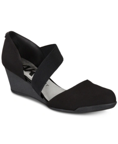 Anne Klein Women's Tara Sport Asymmetrical Wedges In Black