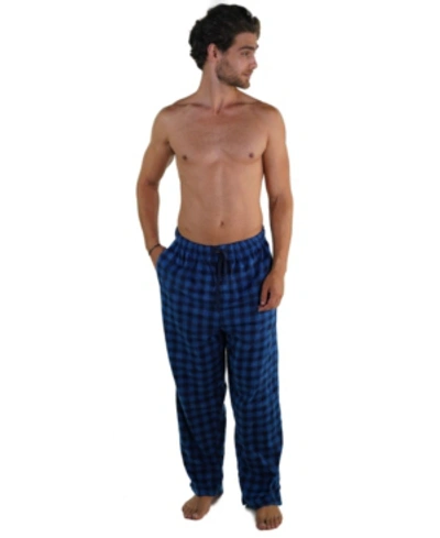 Members Only Minky Fleece Pant With Draw String In Blue Plaid