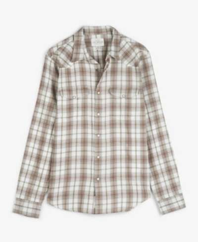 Lucky Brand Men's Mateo Twill Santa Fe Western Long Sleeve Shirt In Green Plaid